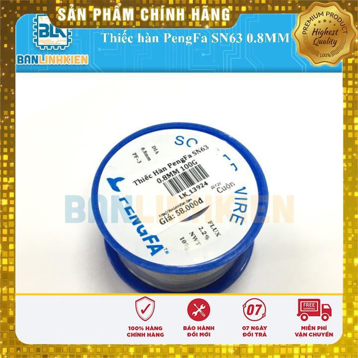 [Linh kiện] Thiếc Hàn PengFa SN63 0.8MM 100G