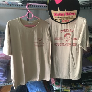Áo phông unisex màu nude kèm clip, ảnh thật