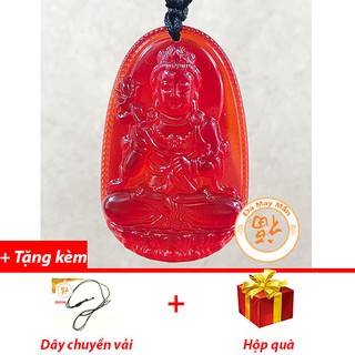 Mặt Dây Chuyền Đại Thế Chí Bồ Tát Lưu Ly Đỏ
