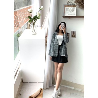 [ẢNH THẬT][VIDEO] ÁO BLAZER KẺ NỮ TAY DÀI