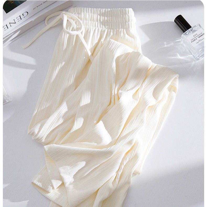 Quần Lụa Lưng Cao Ống Rộng Thiết Kế Mới Thời Trang Mùa Xuân Hè Dành Cho Nữ