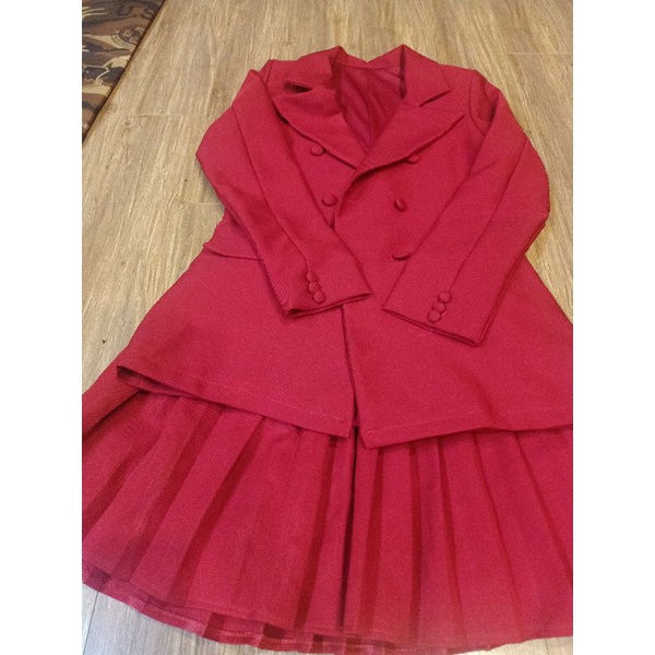 Set vest - chân váy xếp li