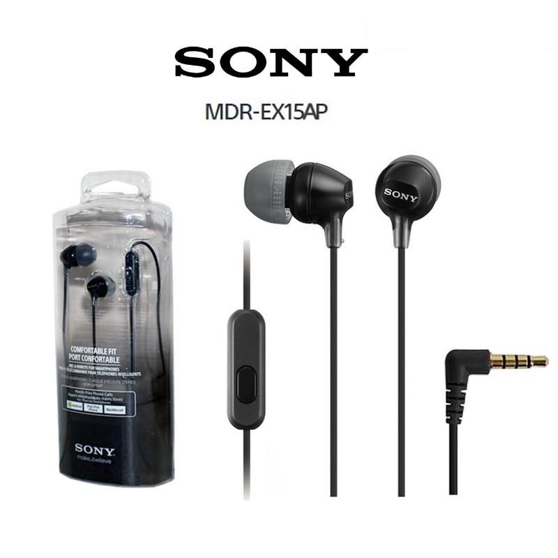 Tai Nghe Sony MDR-EX15AP, Bảo Hành 12 Tháng, Jack 3.5mm, Có Mic