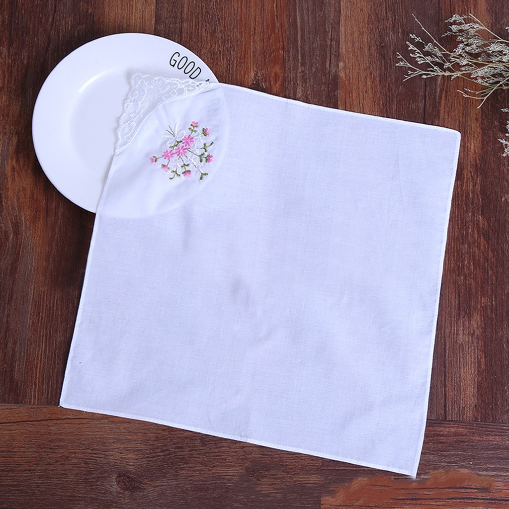 Set 6 chiếc khăn tay thêu ren phong cách cổ điển dành cho nữ