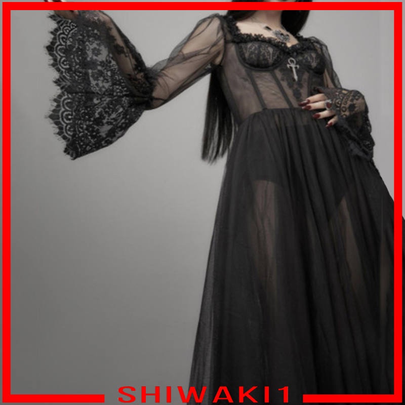 Đầm dài tay ống loe phối ren xuyên thấu gợi cảm cho nữ
 | BigBuy360 - bigbuy360.vn