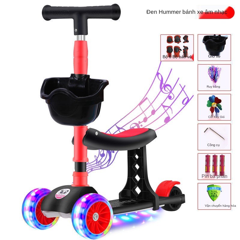 ✗Trẻ em từ 1-2-14 tuổi có thể đi xe scooter ba trong một nam và nữ nhạc flash cho yo-yo <