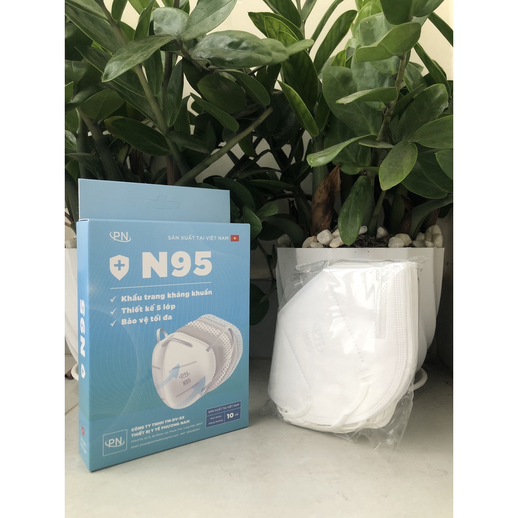Khẩu trang N95 chính hãng 5 lớp không van Phương Nam màu trắng HCM21