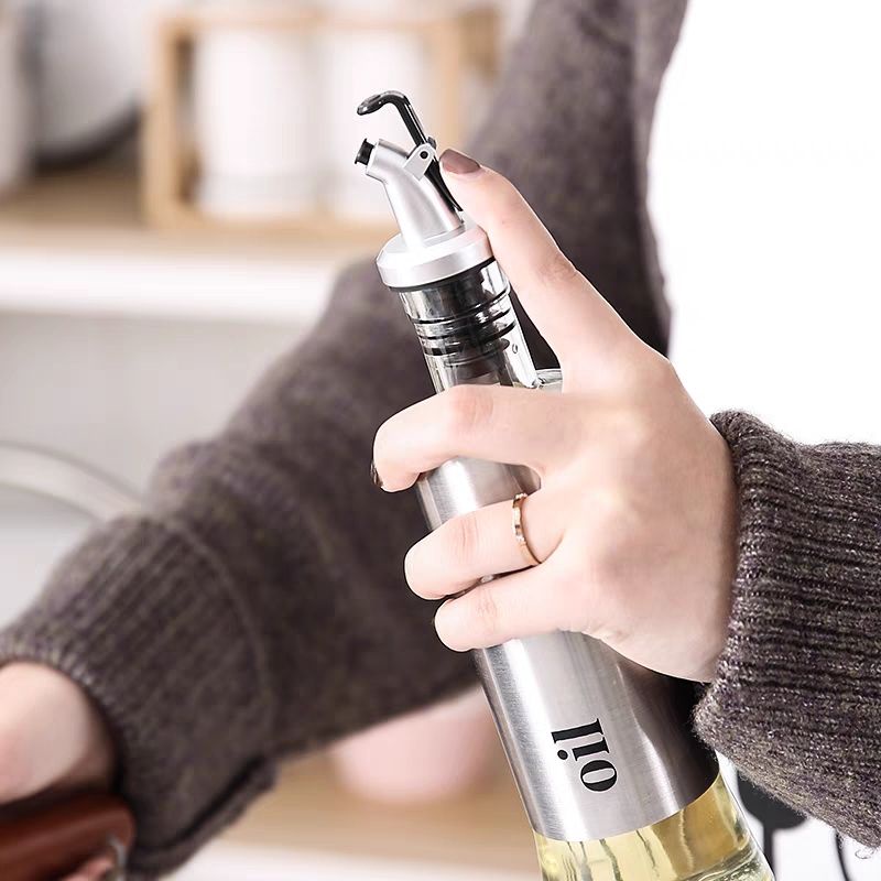 Set 4 Chai Chiết Nguyên Liệu Nấu Ăn Đủ Loại  Bọc Inox Cao Cấp