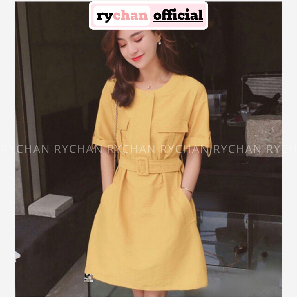 DX309 - Đầm Xòe Vàng Túi Hộp