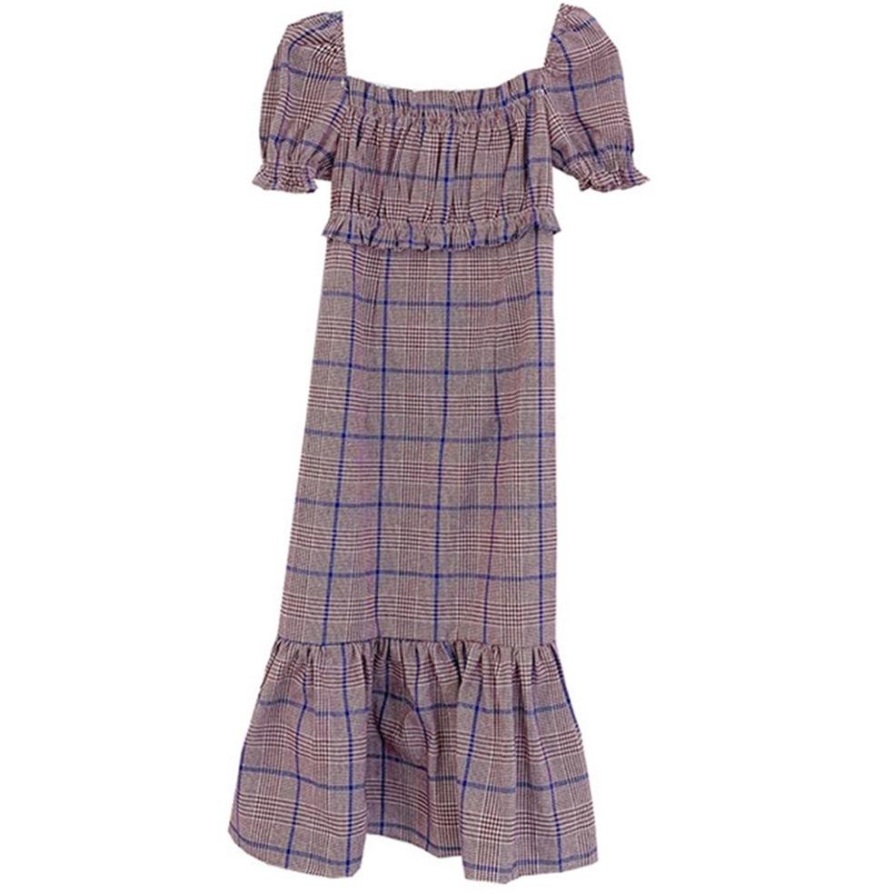 Váy kẻ tím đuôi cá -