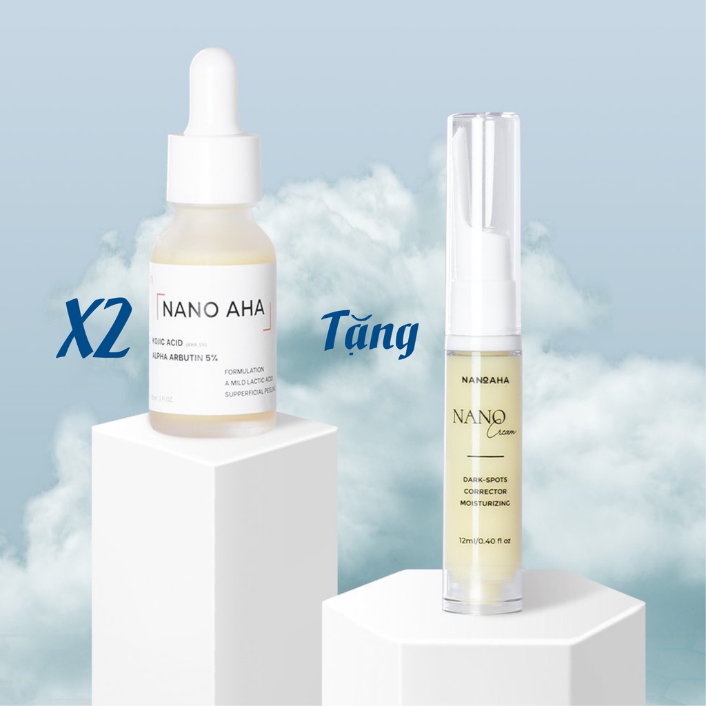 Combo Serum Khử Thâm Nano Aha Và Kem Dưỡng Nano Cream
