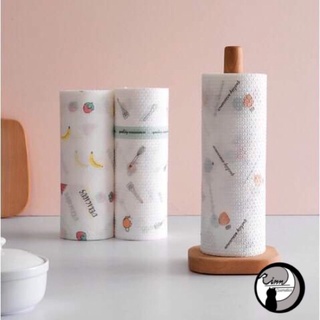 Cuộn giấy lau nhà bếp đa năng màu trắng siêu dai 50 tờ tái sử dụng được nhiều lần thấm hút tốt