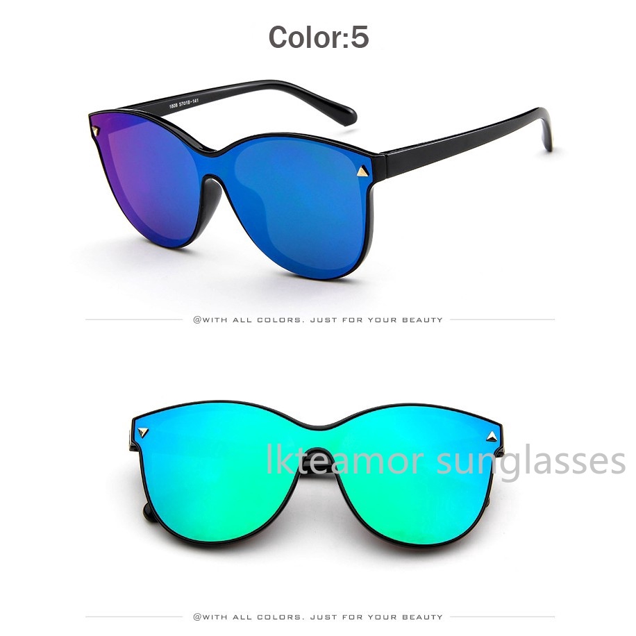 Kính mát tròng oval phản quang phong cách retro