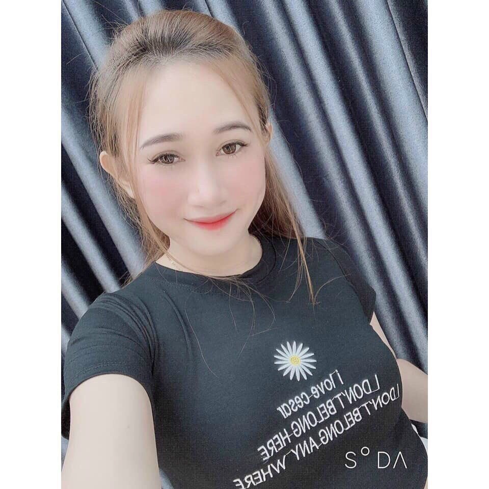 Áo Croptop Thêu Bông Cúc CT20 chất thun lụa lạnh mềm mịn kiểu dáng Ulzzang | BigBuy360 - bigbuy360.vn