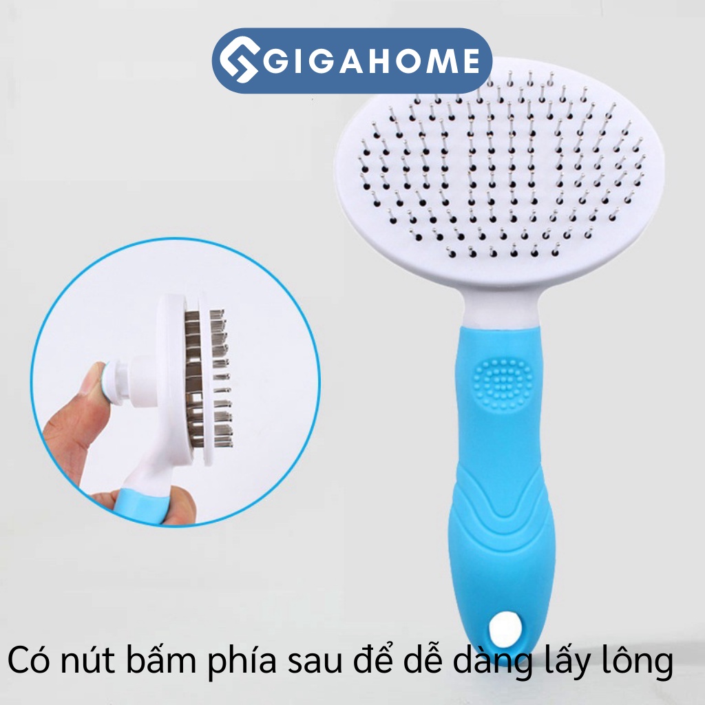 Lược Chải Lông Chó Mèo Có Nút Bấm GIGAHOME Massage Nhẹ Nhàng, Thoải Mái 8055