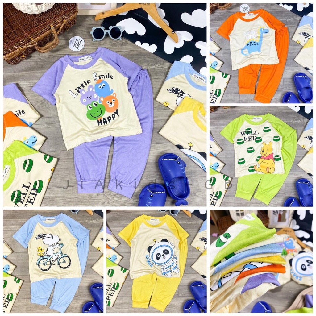 Bộ quần áo trẻ em Minky Mom Alibaba Mèo cho bé chất thun lạnh siêu mềm mịn mát 6-19kg