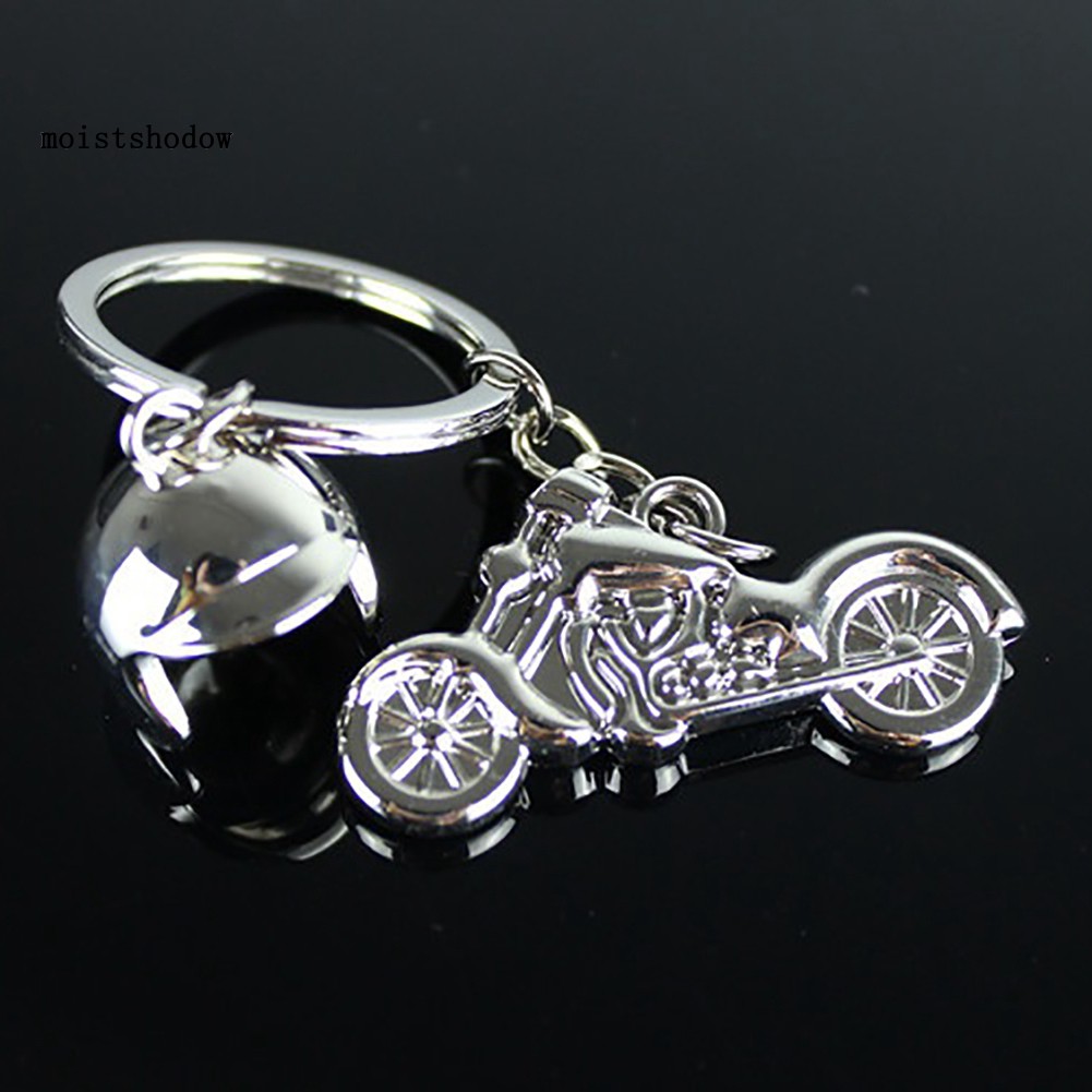 Móc chìa khóa hình nón bảo hiểm và xe máy phong cách xinh xắn