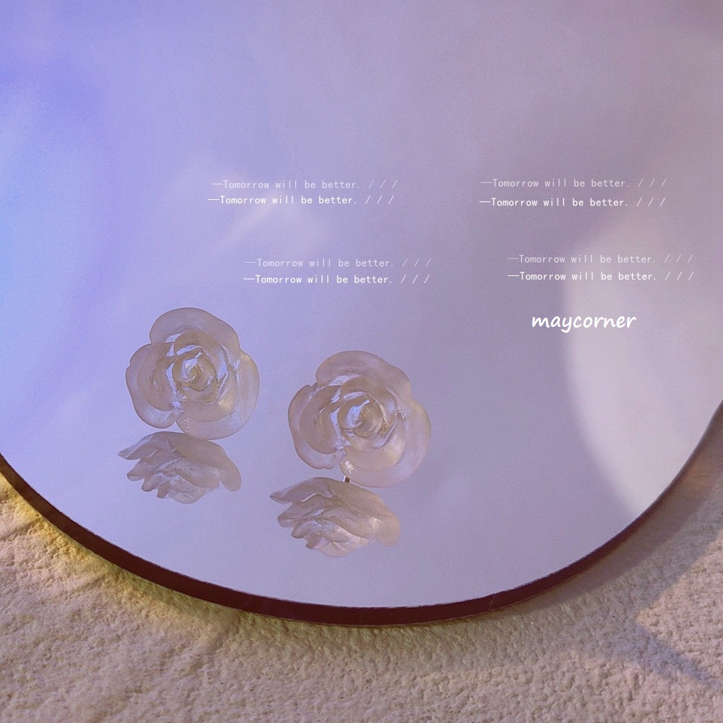 Khuyên tai hoa trong suốt nhiều màu chốt mạ 925 cao cấp