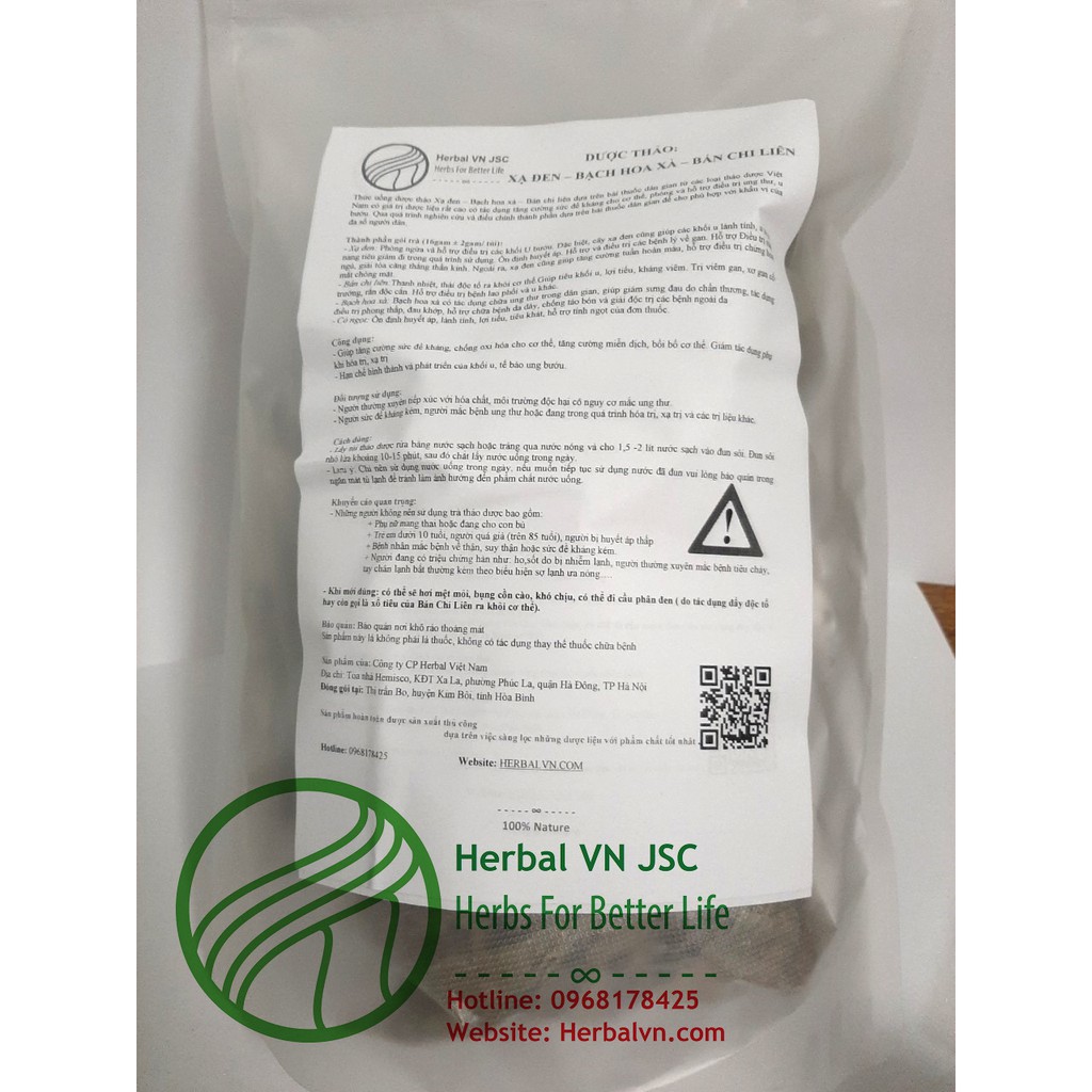 Trà thảo dược phòng và hỗ trợ điều trị ung thư uống hàng ngày - xạ đen + bán chi liên + bạch hoa xà