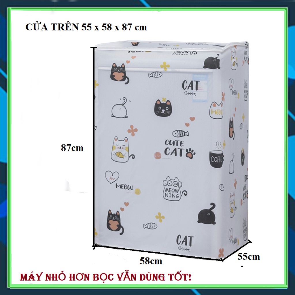 Bọc máy giặt vải dù,Tấm che phủ trùm máy giặt lồng cửa ngang trước trên đứng khăn túi áo máy giặt 7 9 10 kg chống nước