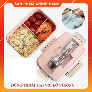 HỘP CƠM LÚA MẠCH 3 NGĂN KÈM ĐŨA THÌA INOX
