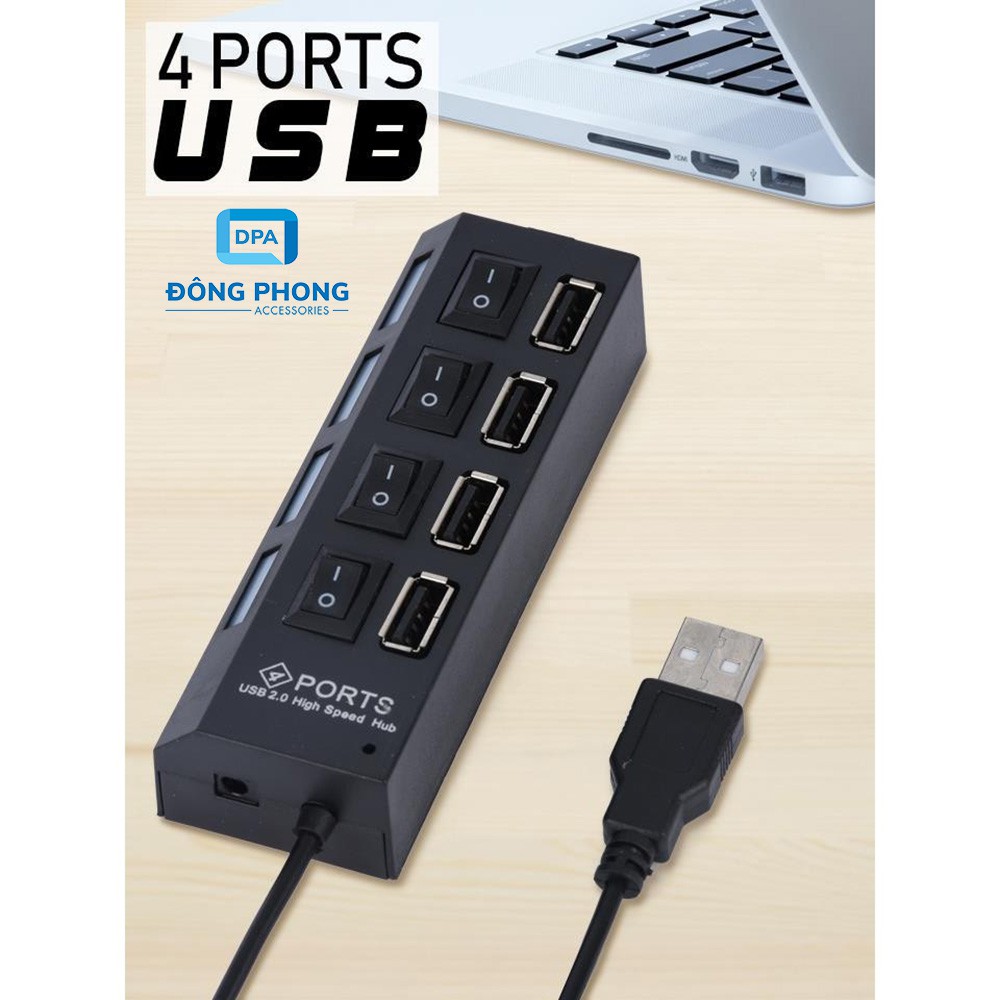 Hub USB 4 cổng có công tắc Tắt / Mở