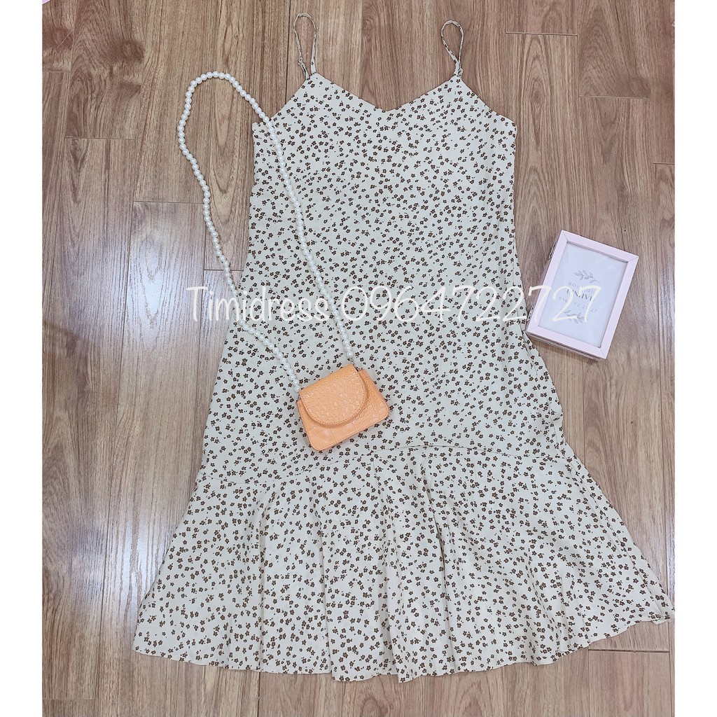 Váy hoa đuôi cá dáng dài, đầm 2 dây đuôi cá , đầm hoa  DAM0301