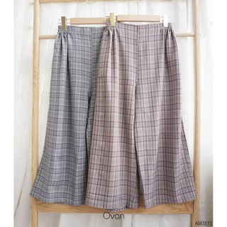 Quần culottes Nữ kẻ caro vải cotton thô AM3515 250