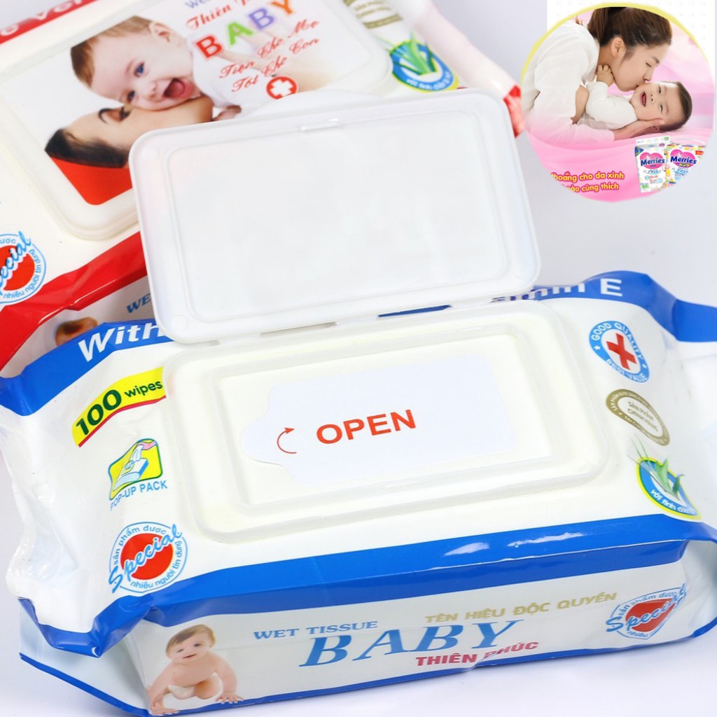 Khăn ướt Baby Thiên Phúc 100 tờ không mùi chính hãng