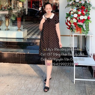 Váy bầu cổ bèo thiết kế mẫu mới