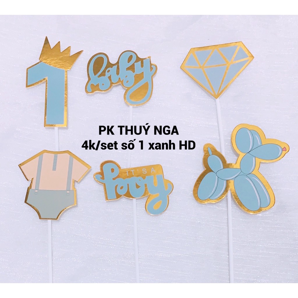 10 set cắm baby số 1 đen,hồng,xanh (HD)