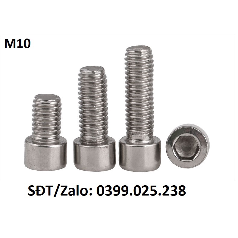 Bộ 10 Bu lông M10 lục giác chìm đầu trụ INOX