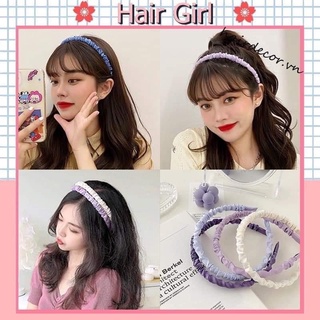 Bờm cài tóc vải nhún lụa satin