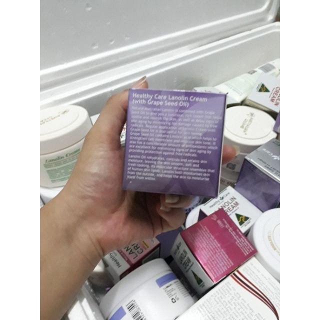 kem dưỡng mỡ cừu với tinh dầu hạt nho Healthy care Lanolin cream with Grape seed oil 100g -hanoi