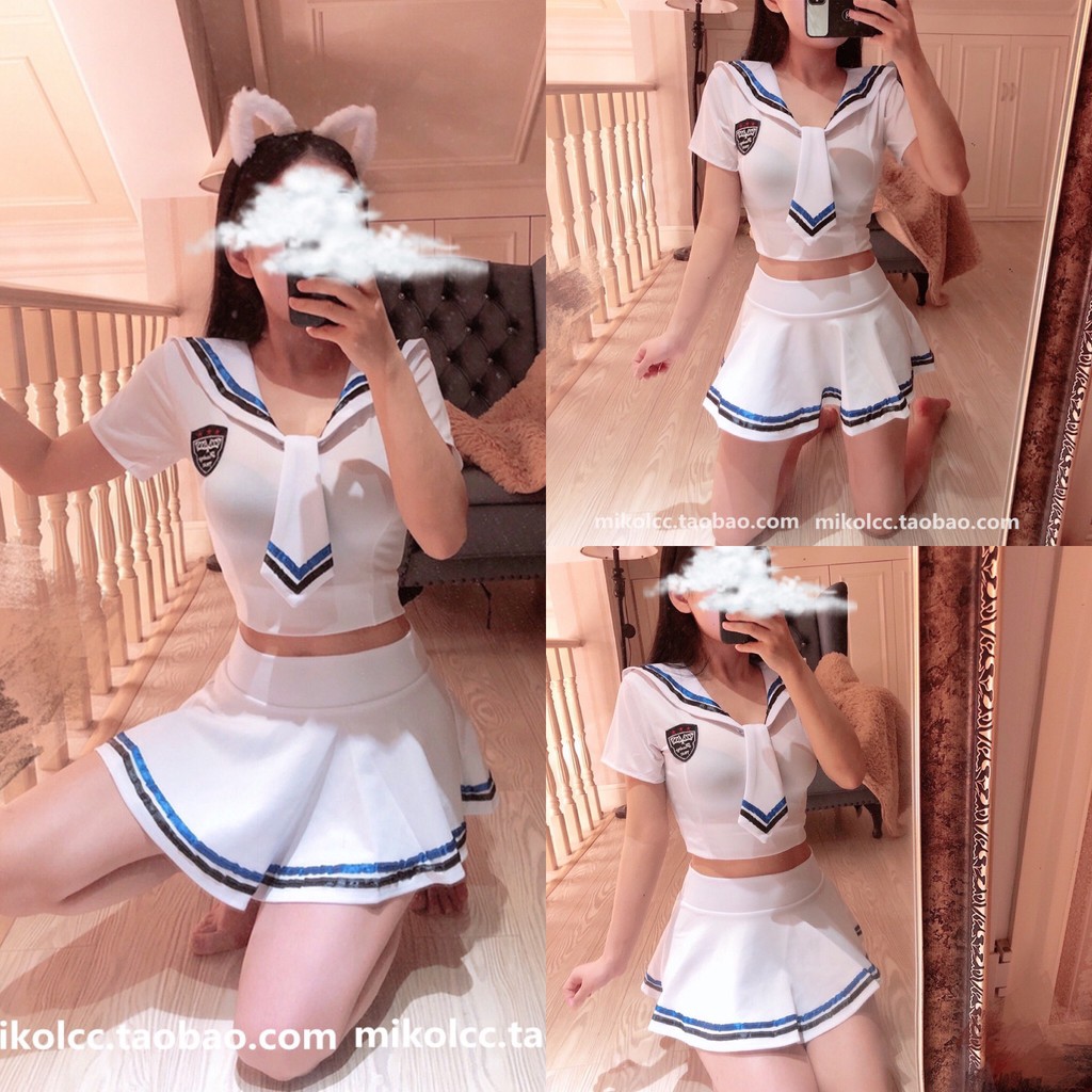 Đồ ngủ Cosplay thủy thủ Sexy màu trắng nhẹ nhàng