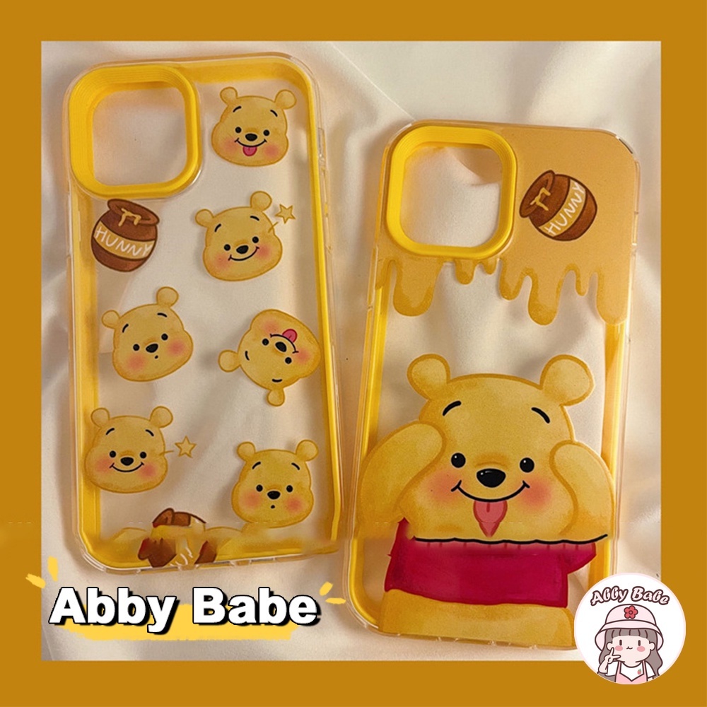 Ốp Điện Thoại TPU Mềm Trong Suốt Hình Gấu Pooh 3 Trong 1 Cho IP 13 12 11 Pro Max XR 8 7 Plus