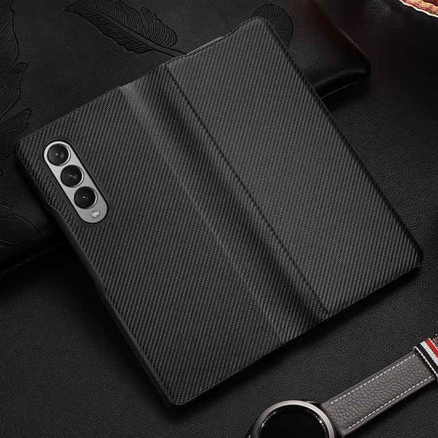 Bao da điện thoại sợi carbon bảo vệ toàn diện cho Samsung Galaxy Z Fold3 Fold2 Fold 3 2