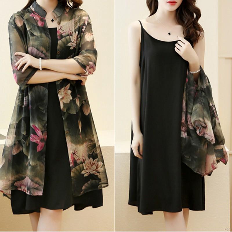 Đầm chiffon hai dây dáng suông thời trang dành cho nữ đầm hoa váy hoa nhí | BigBuy360 - bigbuy360.vn