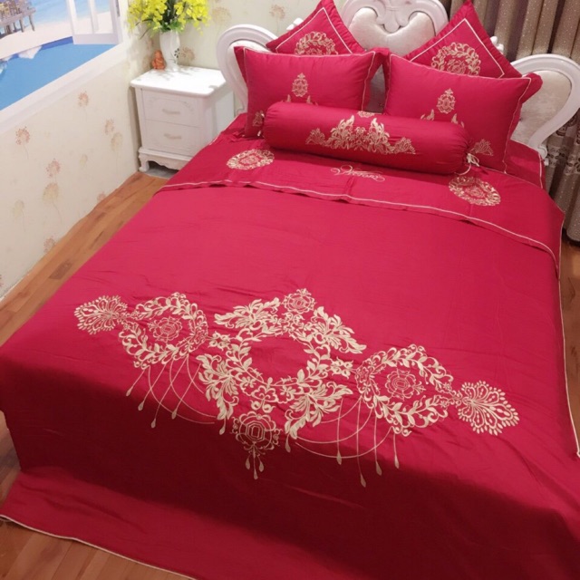 Set chăn ga gấm lụa Ba Tư 7 món, loại đẹp.