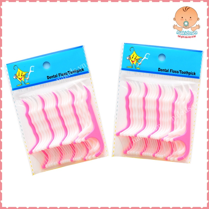Tăm Chỉ Nha Khoa Túi 25 Cây - Tăm Xỉa Răng