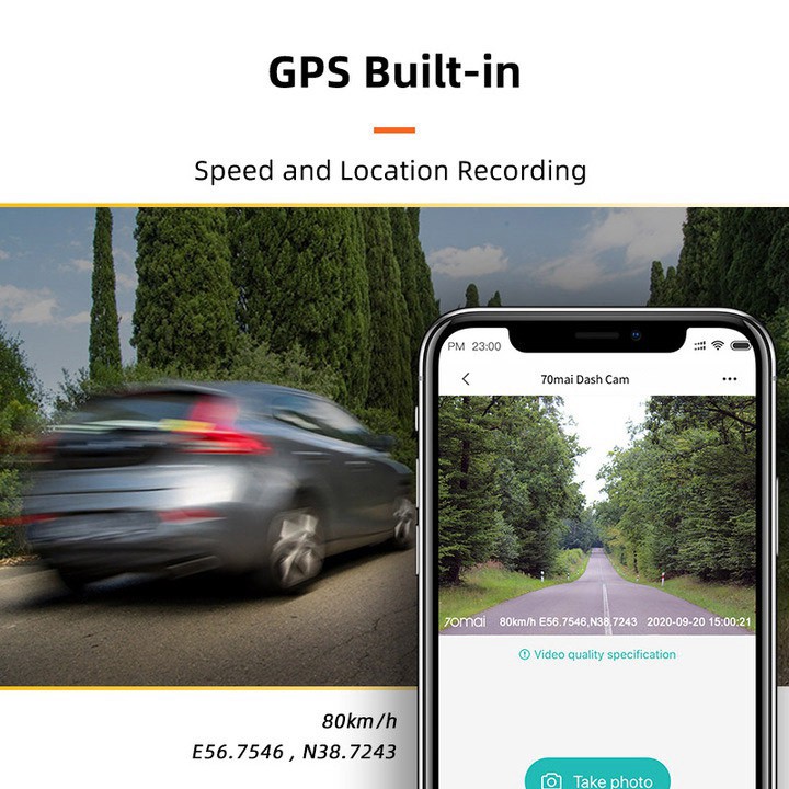 Camera hành trình ô tô Xiaomi 70mai. Bản Quốc Tế cao cấp A500S (Bộ gồm Camera trước và sau) | BigBuy360 - bigbuy360.vn