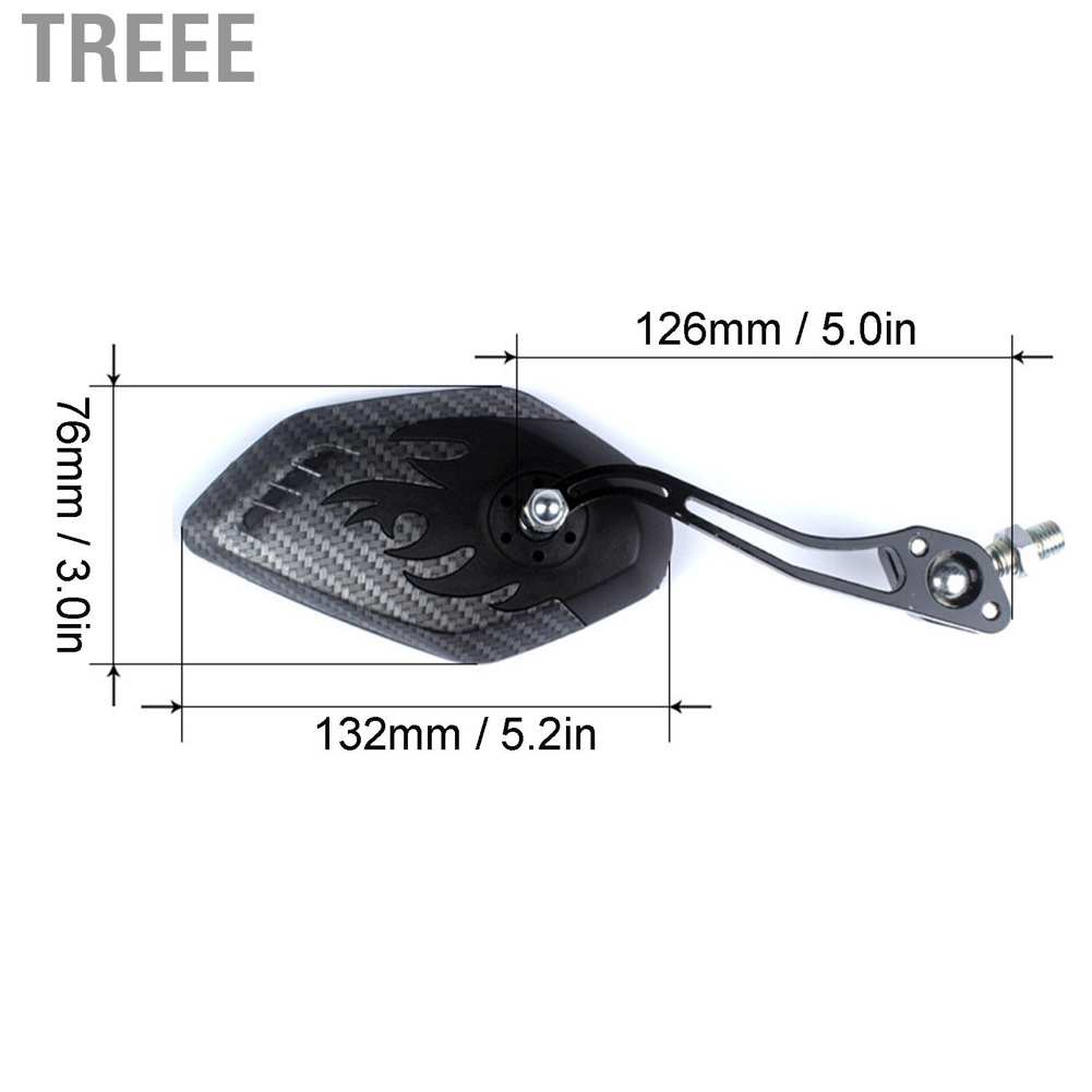 Set 2 gương chiếu hậu bằng hợp kim nhôm màu đen tùy chỉnh tiện dụng cho xe đạp/ máy/ điện