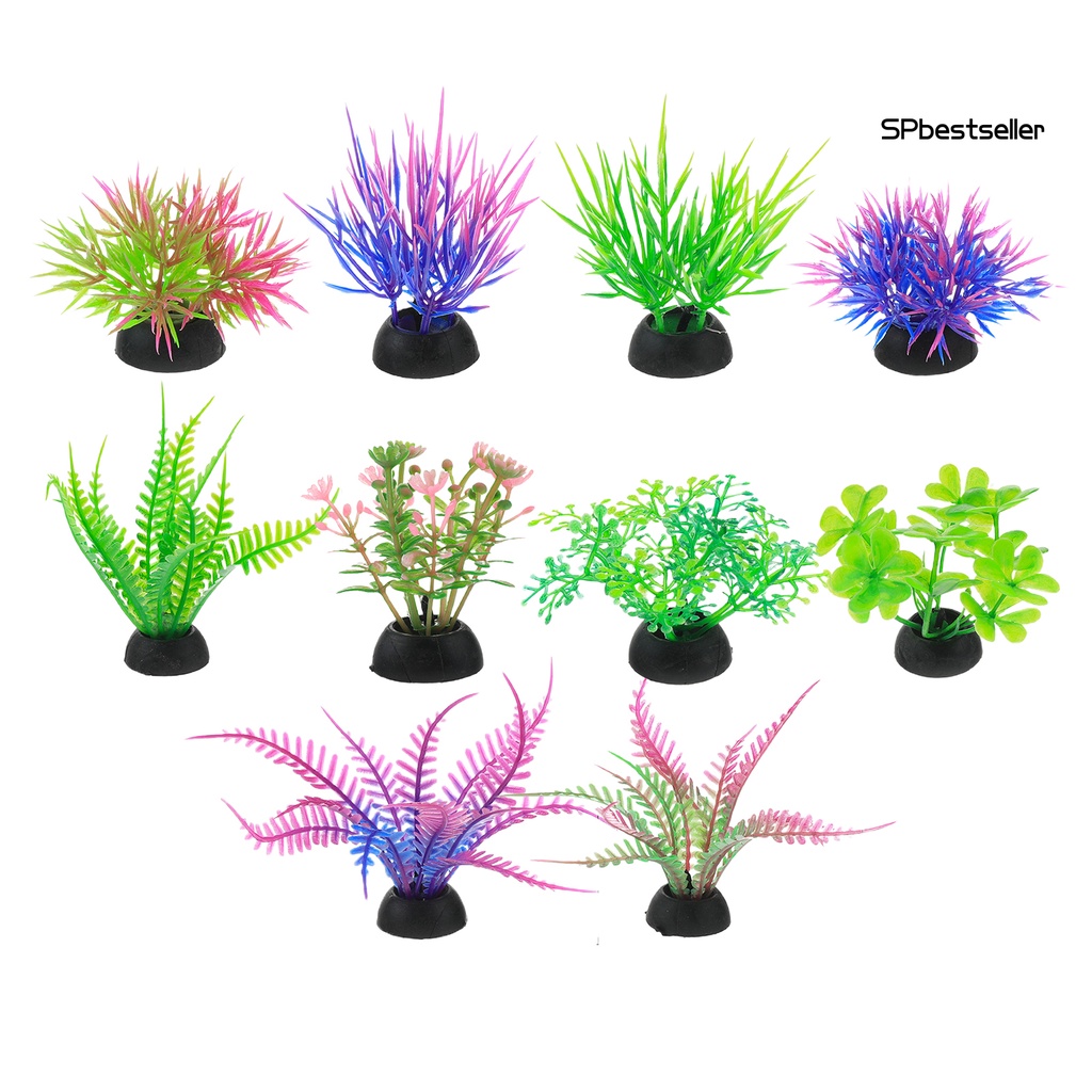 Bộ 10 cái cây giả trang trí bể cá thân thiện môi trường