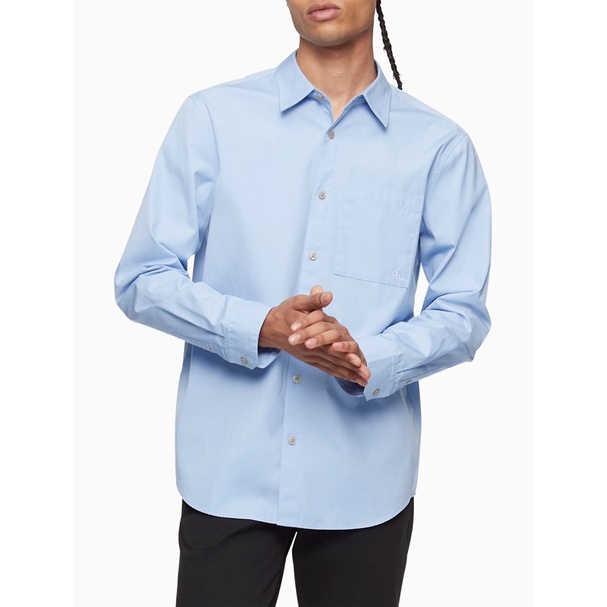 Áo calvin klein Solid Button-Down Easy Shirt | Shopee Việt Nam