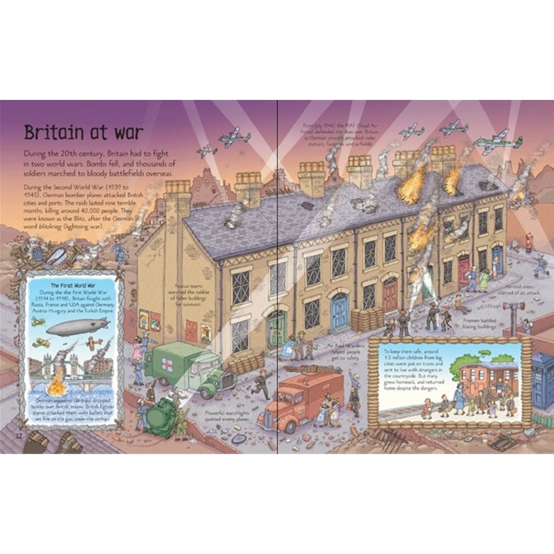 Sách Usborne - tương tác lật mở See Inside History of Britain