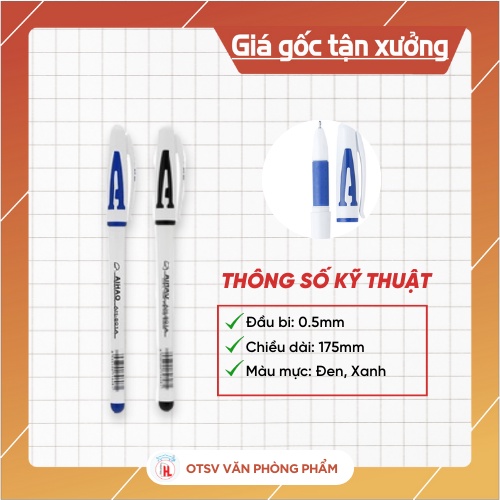 Bút chữ A  AIHAO màu xanh, đen chất lượng, đầu bi 0.5mm siêu bền - NỘI ĐỊA TRUNG QUỐC