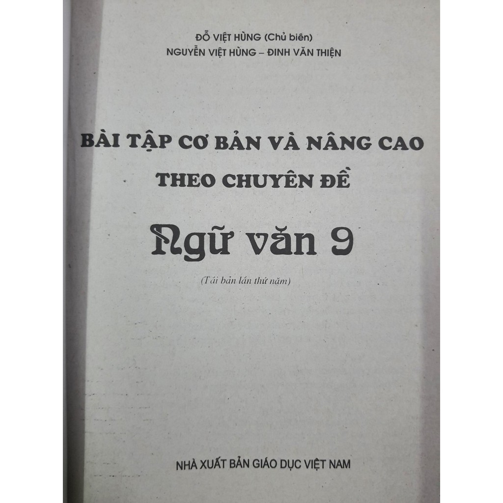 Sách - Bài tập cơ bản và nâng cao theo chuyên đề Ngữ Văn 9