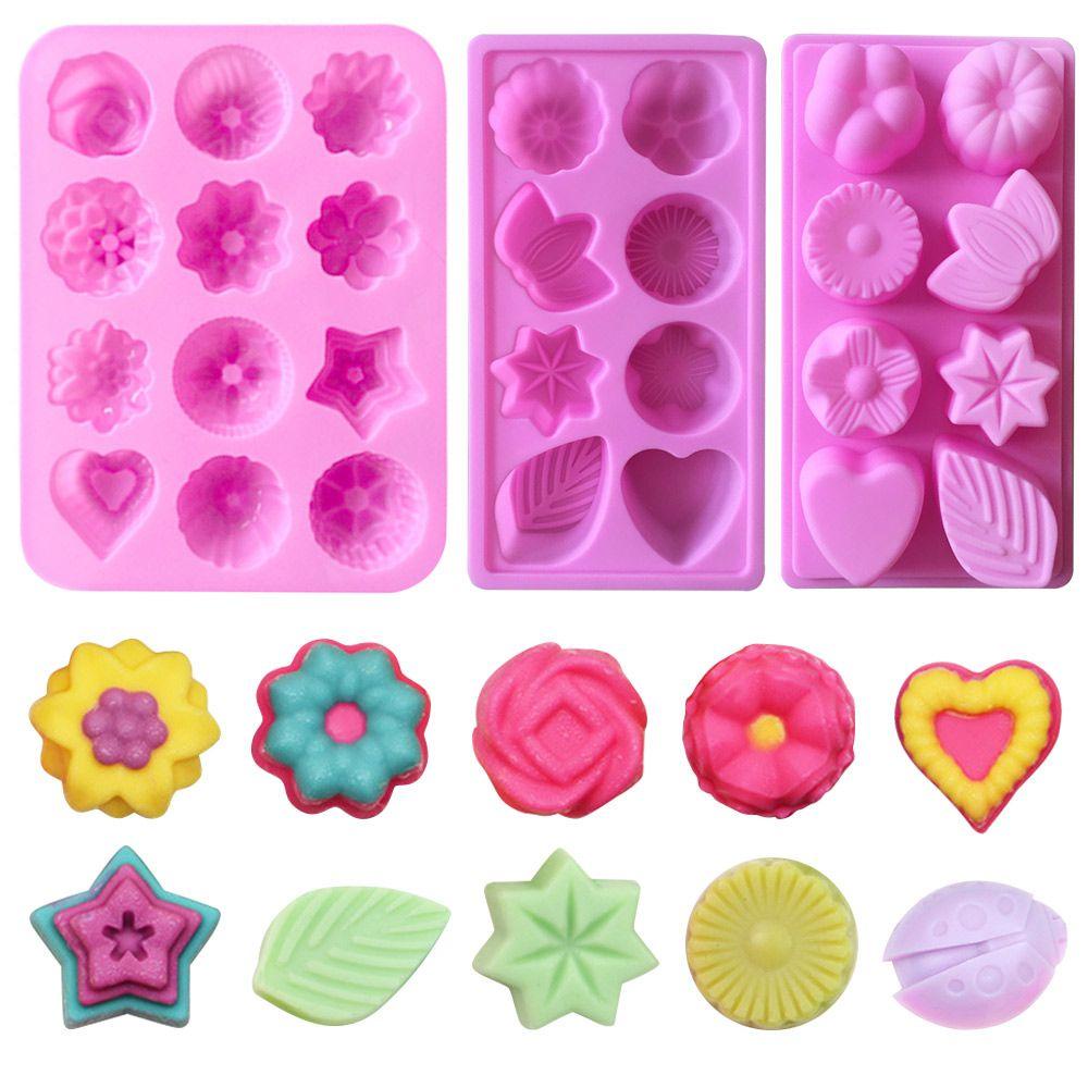 Khuôn Silicone Tạo Hình Làm Xà Phòng Hình Hoa Cỏ 3D Đa Năng DIY 8 / 12
