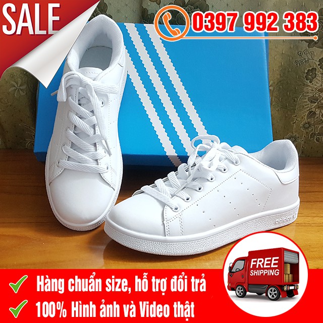 [TRỢ GIÁ SHIP] Giày Thể Thao Stan Smith Gót Trắng Nam Nữ