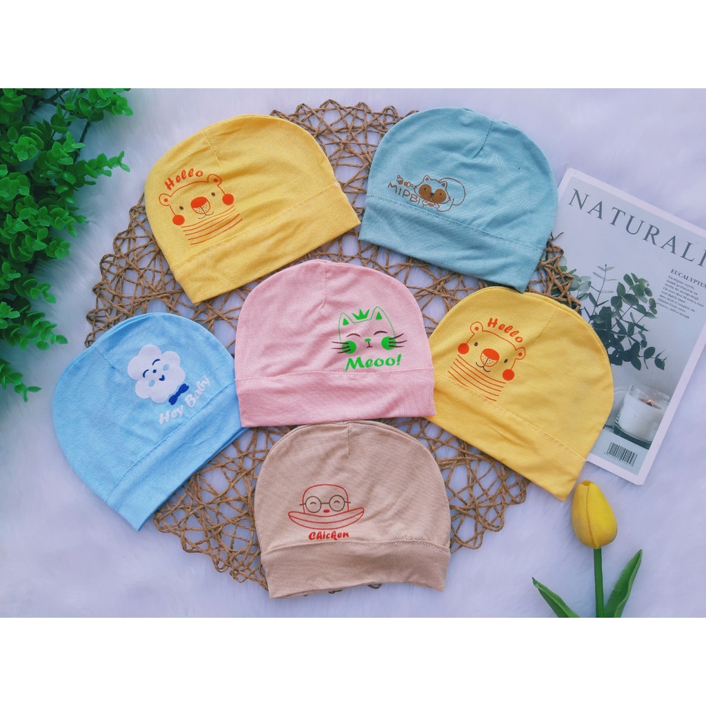 Set 3 mũ sơ sinh siêu mềm mịn cho bé